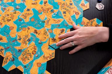 Make a beautiful medieval map filled with whimsical art.