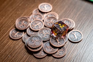 Deluxe Items: Metal coins & Blood Skulls Battle Dice
